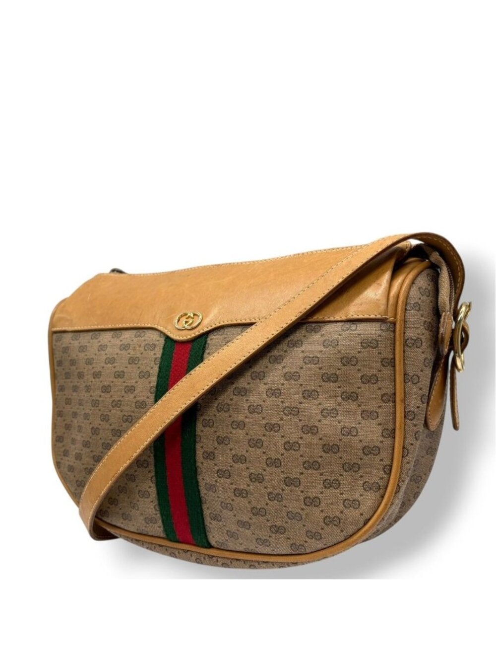 Gucci Vintage Shoulder Bag Crossbody Possible Micro GG Sherry